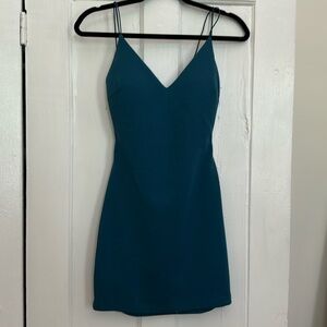 Windsor teal mini homecoming dress, size xs, open back